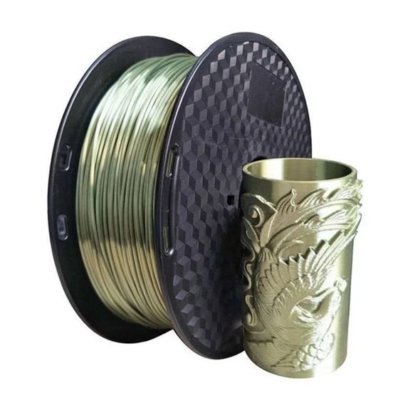 Silk PLA Filament 1.75mm 500g, 3d Printer Filament Silky Shine 3d Pen Printing Materials, Shiny Metallic Smooth Silver Gold Pla