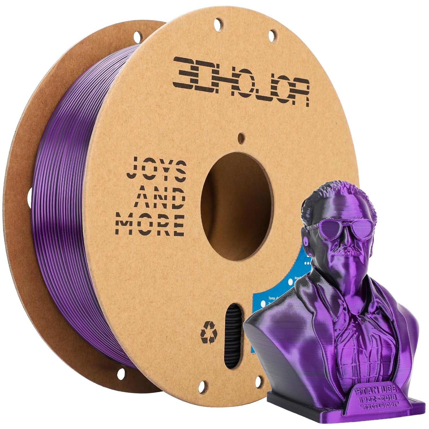Silk PLA Filament 1.75mm Black Purple Dual Color PLA 3D Printer Filament 2 in 1 Coextrusion 1KG Spool(2.2lbs) 3D Printing Filament Dimensional Accuracy +/- 0.03mm Fits for Most FDM 3D Printers
