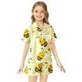 thumbnail image 1 of Silk Pajama Set for Girls Boys Color Block Button Down Sleepwear Set Sleepwear Loungewear Set Girls Christmas Pajamas 12-13 Years Summer&nbsp;Clothes, 1 of 3
