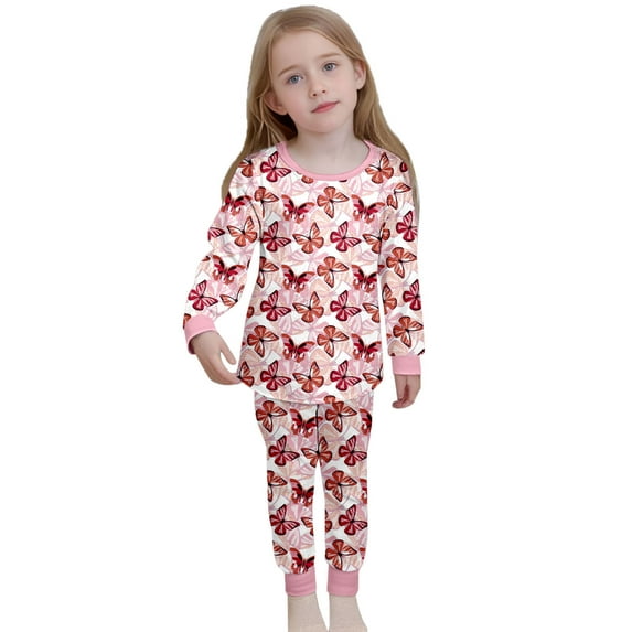 Satin Pajamas Printed Button Down Sleepwear Set Kids Pajamas Nightgown Girls Clothes 6-7 Years Girls Fashion