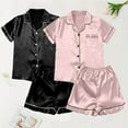 thumbnail image 1 of Silk Pajama for Women 2 Piece Button Down Womens Short Sets Loungewear for Women Cute Nightgowns for Women, 1 of 3