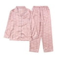 thumbnail image 1 of Silk Pajamas for Women Shorts Set Petite Pajama Bottoms Thin Long Sleeve Suit Spring And Autumn Ice Silk High Sense Ink Painting Leisure Home Clothing, 1 of 6
