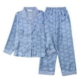 thumbnail image 1 of Silk Pajamas for Women Shorts Set Petite Pajama Bottoms Thin Long Sleeve Suit Spring And Autumn Ice Silk High Sense Ink Painting Leisure Home Clothing, 1 of 6