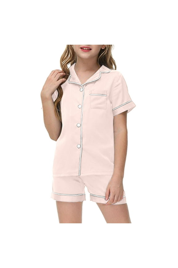 Silk Pajamas for Girls Coat Style Girls Pajama Set Button Down 2 Piece PJS Girl Pajamas Size 2T