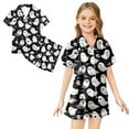 thumbnail image 1 of Silk Pajamas for Kids Halloween Pajamas Pumpkin Print Short Sleeve Button Down Loungewear Soft Teen Boys Pajama Set 12-13 Years, 1 of 4