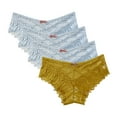 thumbnail image 1 of Silk Panties for Women 4 Pack Seamless Underwear for Women Lace Thong Cheeky Panties Breathable Briefs Stretch High Cut Plus Size Ladies Bikini Thongs Shaping Underwear for Women Yellow 5XL, 1 of 8