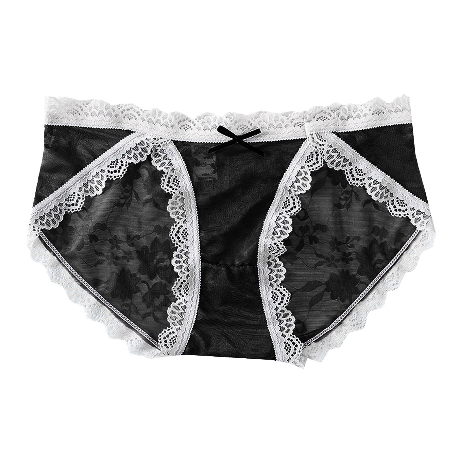 Nanoshop Women Plus Size Panties Mid-waist Lace silk Comfortable Oversized  Underwear