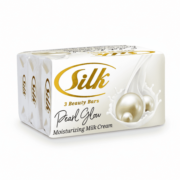 Silk Pearl Glow Bar Soap, Moisturizing Hand Soap with Glycerin, Gentle Cleansing, 3.53 oz, 3 bars