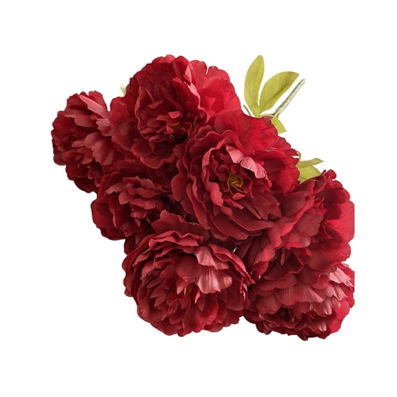 Silk Peony Artificial Flowers, 7 Heads Real Touch Faux Flowers for Wedding Bouquet Centerpiece, Home Decor for Living Room, Office, Party