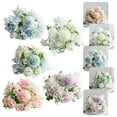 thumbnail image 1 of Silk Peony and Hydrangea Bouquet with Wildflowers, Artificial Flower Arrangements with Stems for Wedding and Home Centerpieces, 1 of 9