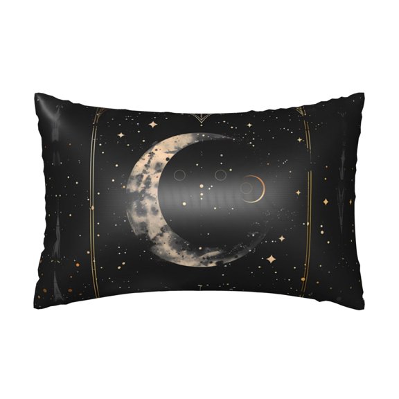 Silk Pillow Case for Hair And Skin Queen - Abstract Starry Sky Moon Cooling Sleep Throw Pillow Covers Standard Size 20x30in, comfort Satin Pillowcase with Zipper for Women Men