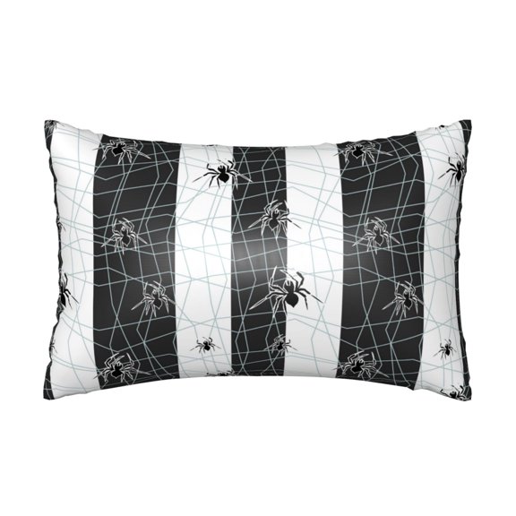 Silk Pillow Case for Hair And Skin Queen - Black white Spider web cool Cooling Sleep Throw Pillow Covers Standard Size 20x30in, comfort Satin Pillowcase with Zipper for Women Men