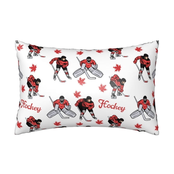 Silk Pillow Case for Hair And Skin Queen - Canada hockey players maple leaves Cooling Sleep Throw Pillow Covers Standard Size 20x30in, comfort Satin Pillowcase with Zipper for Women Men
