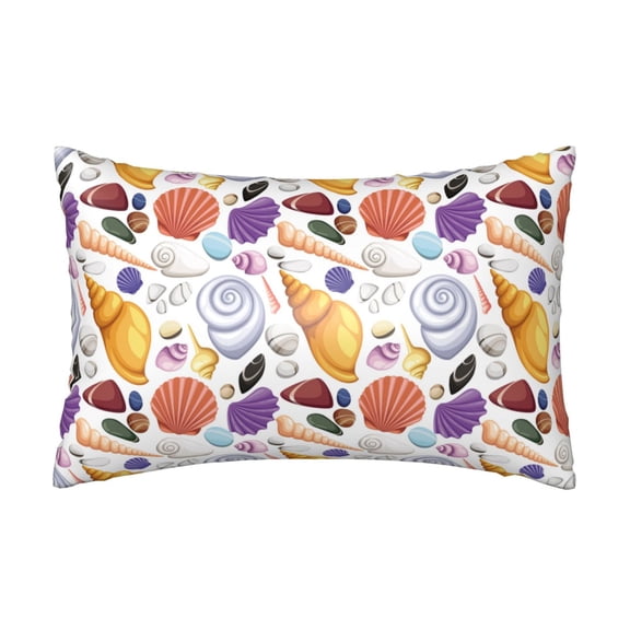 Silk Pillow Case for Hair And Skin Queen - Cartoon Conch Shell Cooling Sleep Throw Pillow Covers Standard Size 20x30in, comfort Satin Pillowcase with Zipper for Women Men