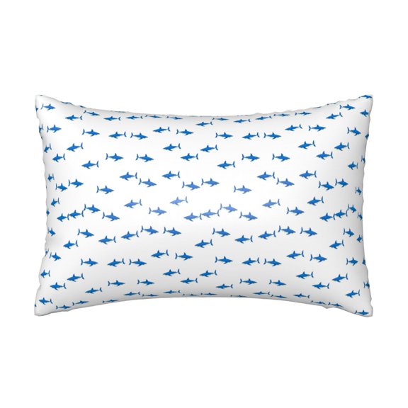 Silk Pillow Case for Hair And Skin Queen - Cartoon Cool Shark Blue_C Cooling Sleep Throw Pillow Covers Standard Size 20x30in, comfort Satin Pillowcase with Zipper for Women Men