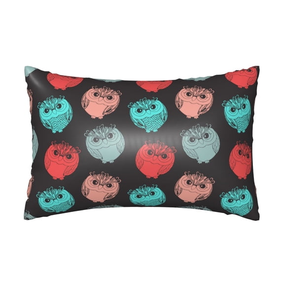 Silk Pillow Case for Hair And Skin Queen - Chubby Cute Owls Cooling Sleep Throw Pillow Covers Standard Size 20x30in, comfort Satin Pillowcase with Zipper for Women Men