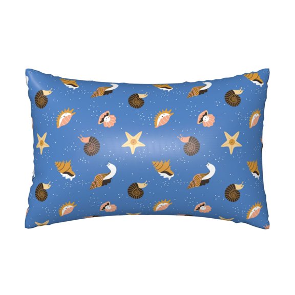 Silk Pillow Case for Hair And Skin Queen - Conch Shell Blue Cooling Sleep Throw Pillow Covers Standard Size 20x30in, comfort Satin Pillowcase with Zipper for Women Men