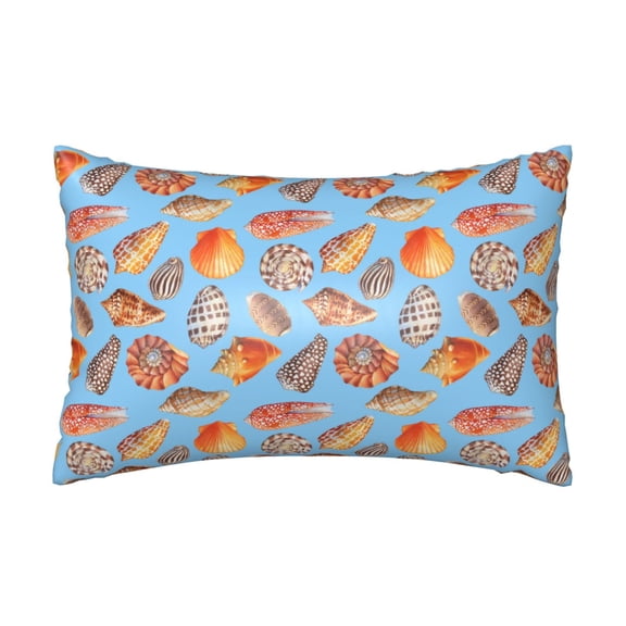 Silk Pillow Case for Hair And Skin Queen - Conch Shell Print Cooling Sleep Throw Pillow Covers Standard Size 20x30in, comfort Satin Pillowcase with Zipper for Women Men
