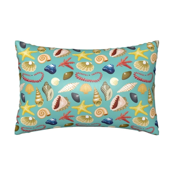 Silk Pillow Case for Hair And Skin Queen - Conch Shells Print No.9020 Cooling Sleep Throw Pillow Covers Standard Size 20x30in, comfort Satin Pillowcase with Zipper for Women Men
