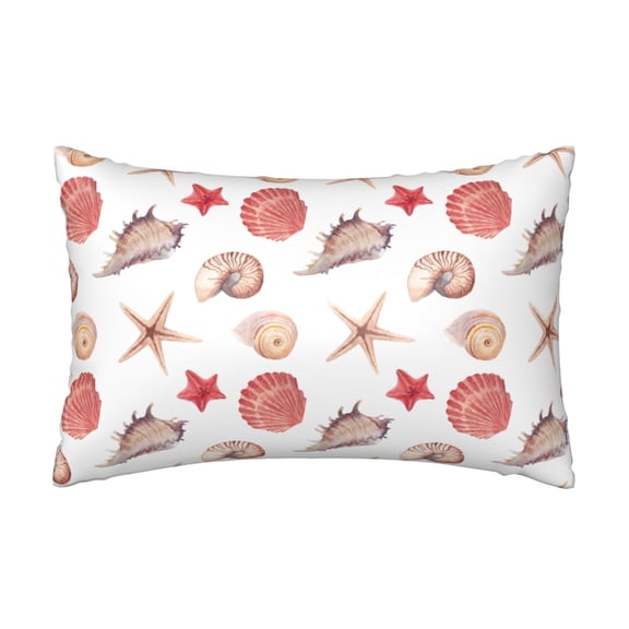 Silk Pillow Case for Hair And Skin Queen - Conch Shells Print No.903 Cooling Sleep Throw Pillow Covers Standard Size 20x30in, comfort Satin Pillowcase with Zipper for Women Men