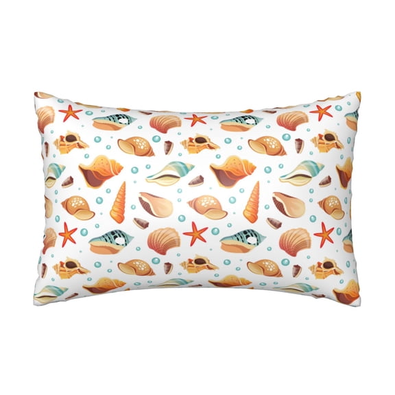 Silk Pillow Case for Hair And Skin Queen - Conch Shells Print No.9033 Cooling Sleep Throw Pillow Covers Standard Size 20x30in, comfort Satin Pillowcase with Zipper for Women Men