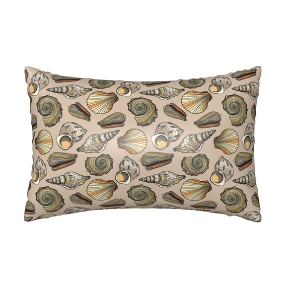 Silk Pillow Case for Hair And Skin Queen - Conch Shells Print No.9040 Cooling Sleep Throw Pillow Covers Standard Size 20x30in, comfort Satin Pillowcase with Zipper for Women Men
