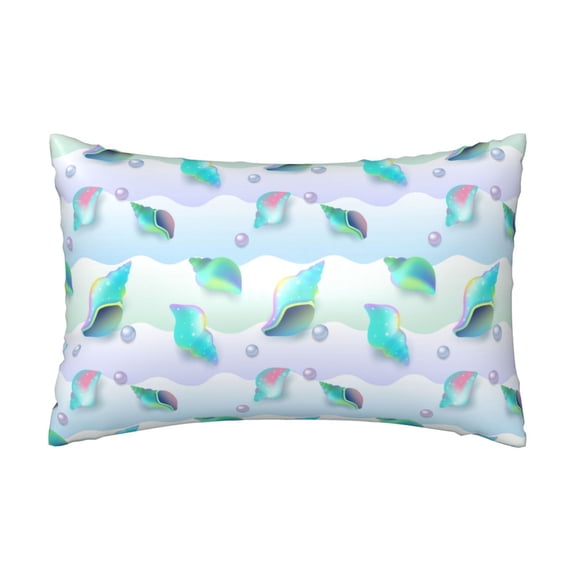 Silk Pillow Case for Hair And Skin Queen - Conch Shells Print No.9041 Cooling Sleep Throw Pillow Covers Standard Size 20x30in, comfort Satin Pillowcase with Zipper for Women Men