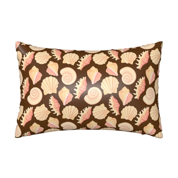 Silk Pillow Case for Hair And Skin Queen - Conch Shells Print No.9052 Cooling Sleep Throw Pillow Covers Standard Size 20x30in, comfort Satin Pillowcase with Zipper for Women Men