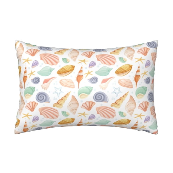 Silk Pillow Case for Hair And Skin Queen - Conch Shells Print No.9054 Cooling Sleep Throw Pillow Covers Standard Size 20x30in, comfort Satin Pillowcase with Zipper for Women Men