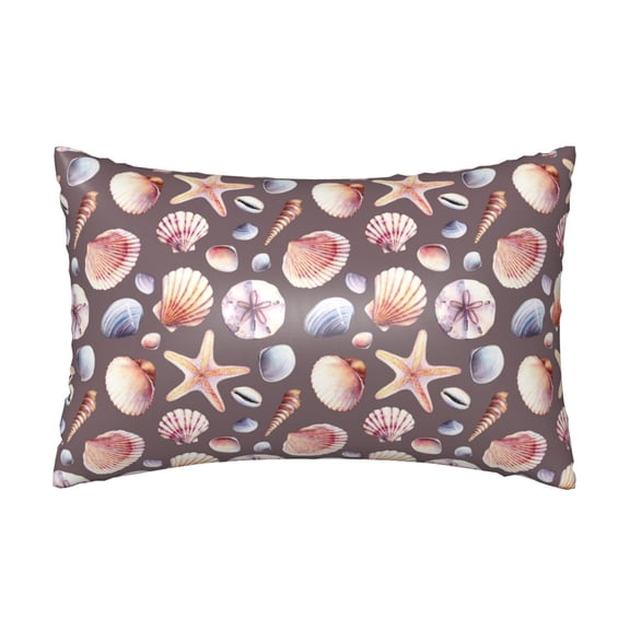 Silk Pillow Case for Hair And Skin Queen - Conch Starfish Shell Cooling Sleep Throw Pillow Covers Standard Size 20x30in, comfort Satin Pillowcase with Zipper for Women Men