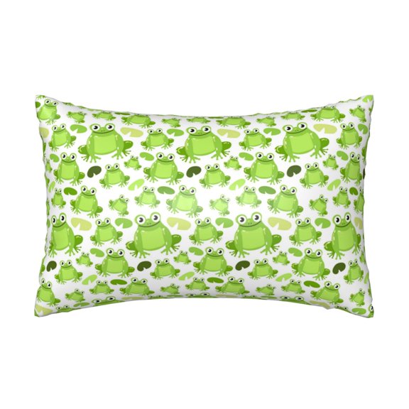 Silk Pillow Case for Hair And Skin Queen - Cute Frogs Cooling Sleep Throw Pillow Covers Standard Size 20x30in, comfort Satin Pillowcase with Zipper for Women Men