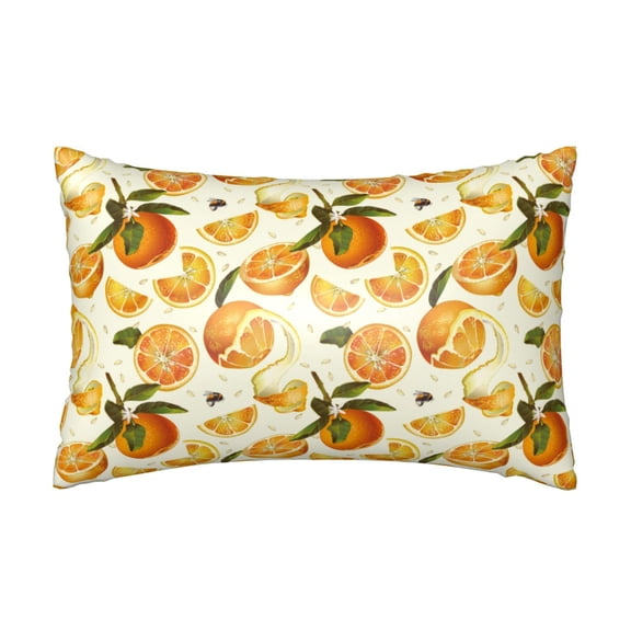 Silk Pillow Case for Hair And Skin Queen - Cute Orange Honey Bee Cooling Sleep Throw Pillow Covers Standard Size 20x30in, comfort Satin Pillowcase with Zipper for Women Men