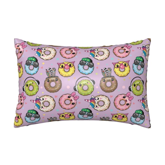 Silk Pillow Case for Hair And Skin Queen - Cute donuts Cooling Sleep Throw Pillow Covers Standard Size 20x30in, comfort Satin Pillowcase with Zipper for Women Men