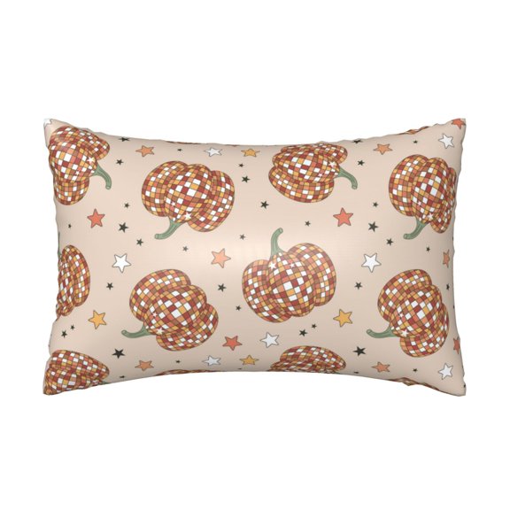 Silk Pillow Case for Hair And Skin Queen - Groovy Disco Pumpkin Cooling Sleep Throw Pillow Covers Standard Size 20x30in, comfort Satin Pillowcase with Zipper for Women Men