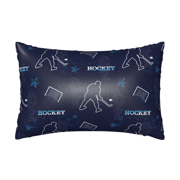 Silk Pillow Case for Hair And Skin Queen - Hockey Players Cooling Sleep Throw Pillow Covers Standard Size 20x30in, comfort Satin Pillowcase with Zipper for Women Men