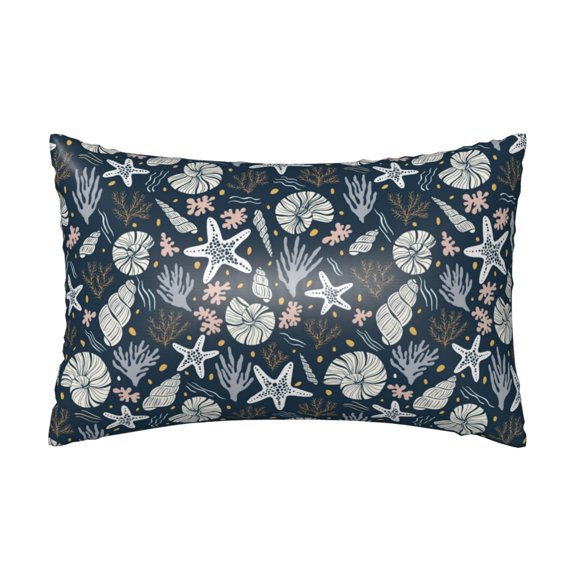 Silk Pillow Case for Hair And Skin Queen - Sea Shells 1 Cooling Sleep Throw Pillow Covers Standard Size 20x30in, comfort Satin Pillowcase with Zipper for Women Men