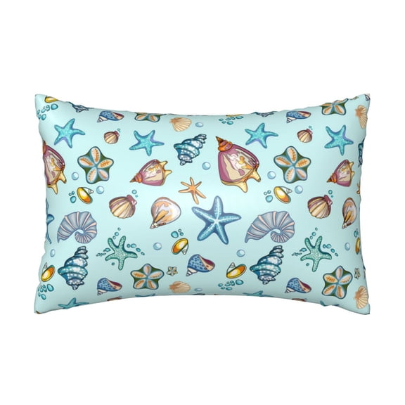 Silk Pillow Case for Hair And Skin Queen - Sea Shells 2 Cooling Sleep Throw Pillow Covers Standard Size 20x30in, comfort Satin Pillowcase with Zipper for Women Men