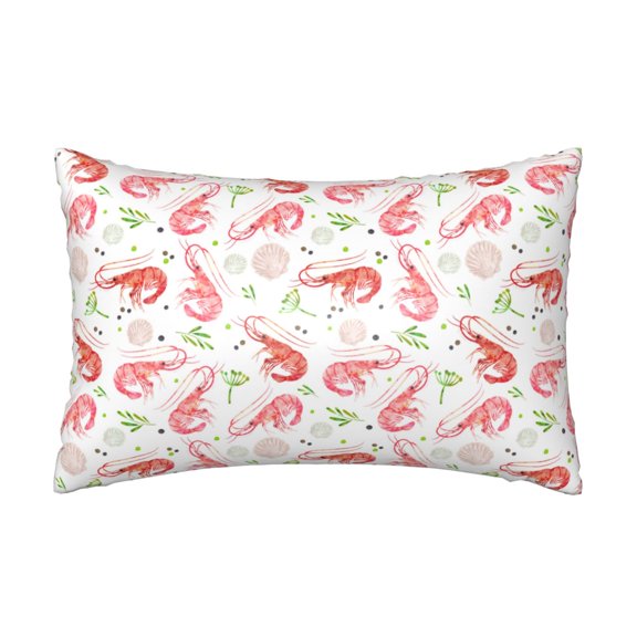 Silk Pillow Case for Hair And Skin Queen - Shrimp Shells Seaweed Cooling Sleep Throw Pillow Covers Standard Size 20x30in, comfort Satin Pillowcase with Zipper for Women Men