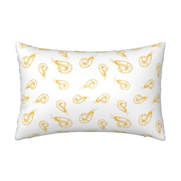 Silk Pillow Case for Hair And Skin Queen - Simple Hand Painted Shrimp Cooling Sleep Throw Pillow Covers Standard Size 20x30in, comfort Satin Pillowcase with Zipper for Women Men