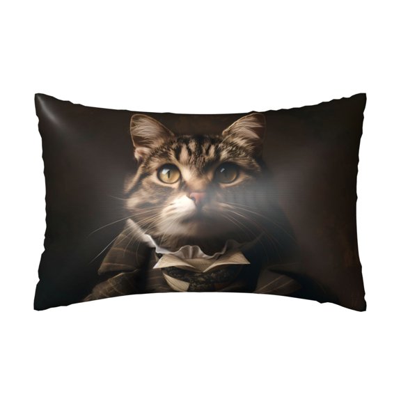 Silk Pillow Case for Hair And Skin Queen - Victorian Gentle Cat Cooling Sleep Throw Pillow Covers Standard Size 20x30in, comfort Satin Pillowcase with Zipper for Women Men