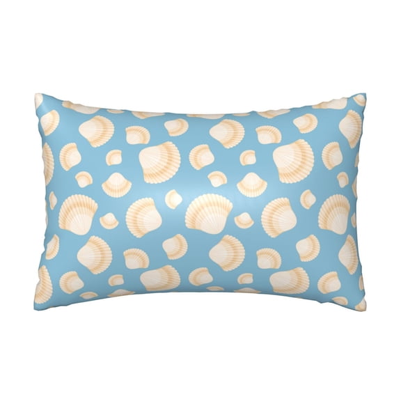 Silk Pillow Case for Hair And Skin Queen - White Shells Cooling Sleep Throw Pillow Covers Standard Size 20x30in, comfort Satin Pillowcase with Zipper for Women Men