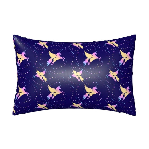 Silk Pillow Case for Hair And Skin Queen - Winged horse purple starry sky Cooling Sleep Throw Pillow Covers Standard Size 20x30in, comfort Satin Pillowcase with Zipper for Women Men