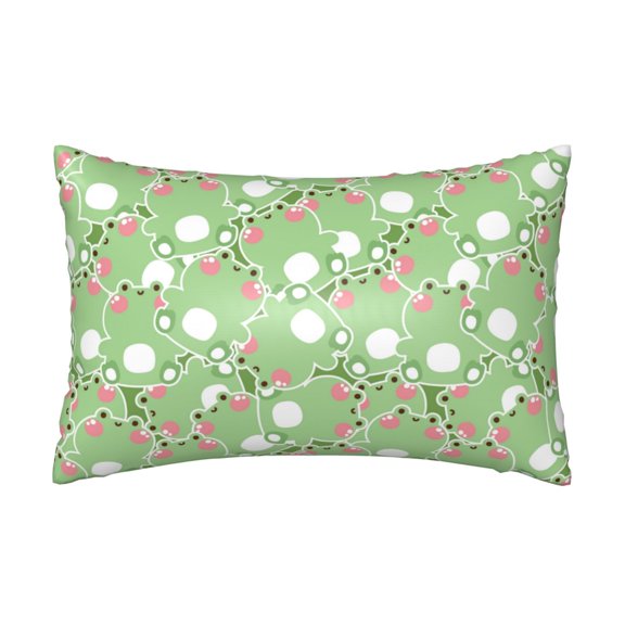 Silk Pillow Case for Hair And Skin Queen - cute frog green funny Cooling Sleep Throw Pillow Covers Standard Size 20x30in, comfort Satin Pillowcase with Zipper for Women Men