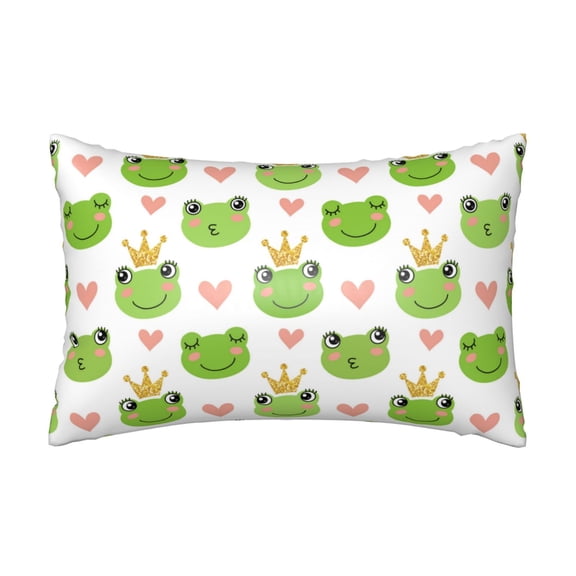 Silk Pillow Case for Hair And Skin Queen - cute frogs crowns funny Cooling Sleep Throw Pillow Covers Standard Size 20x30in, comfort Satin Pillowcase with Zipper for Women Men
