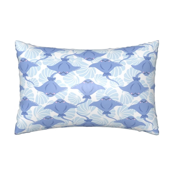 Silk Pillow Case for Hair And Skin Queen - cute stingray blue shells Cooling Sleep Throw Pillow Covers Standard Size 20x30in, comfort Satin Pillowcase with Zipper for Women Men