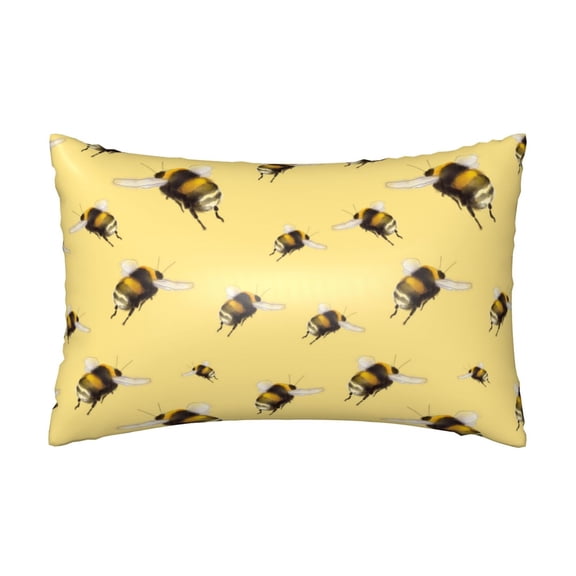 Silk Pillow Case for Hair And Skin Queen - funny bumblebees yellow Cooling Sleep Throw Pillow Covers Standard Size 20x30in, comfort Satin Pillowcase with Zipper for Women Men