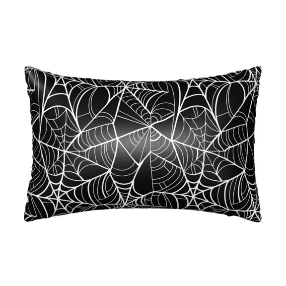 Silk Pillow Case for Hair And Skin Queen - halloween Spider web print Cooling Sleep Throw Pillow Covers Standard Size 20x30in, comfort Satin Pillowcase with Zipper for Women Men