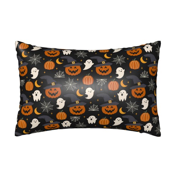 Silk Pillow Case for Hair And Skin Queen - halloween pumpkin spider web Cooling Sleep Throw Pillow Covers Standard Size 20x30in, comfort Satin Pillowcase with Zipper for Women Men