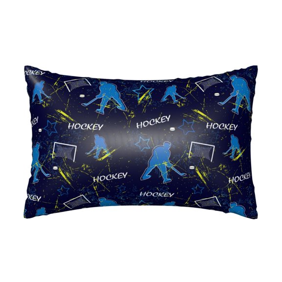 Silk Pillow Case for Hair And Skin Queen - hockey players blue cool Cooling Sleep Throw Pillow Covers Standard Size 20x30in, comfort Satin Pillowcase with Zipper for Women Men