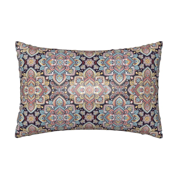 Silk Pillow Case for Hair And Skin Queen - Boho Mandala Pattern Cooling Sleep Throw Pillow Covers Standard Size 20x30in, comfort Satin Pillowcase with Zipper for Women Men